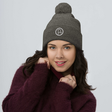 Orange Easel Logo — Pom-Pom Beanie